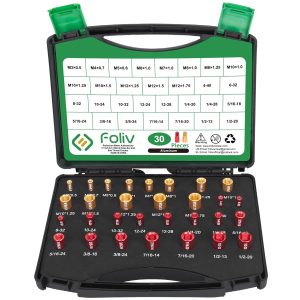 FOLIV 30Pcs Nut And Bolt Thread Checker Sets, 17 Inch & 13 Metric Red & Gold Color