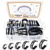 VIGRUE 53Pcs 304 Stainless Steel Cable Clamps Assortment Kit