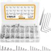 VIGRUE 520Pcs Hex Socket Head Cap Screws Nuts,M3 M4 M5 M6 Hexagon Socket Head Screw Assortment Kit