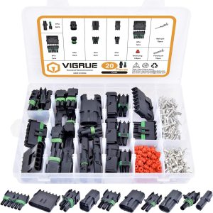VIGRUE 20 Kits Wire Connector Terminal Plug Kit, 18-14AWG Plug Connector