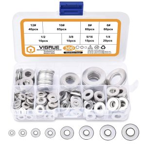 VIGRUE 300Pcs Flat Washers Hardware Set