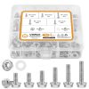 VIGRUE 90Pcs M8 Flanged Hex Head Bolts,Stainless Steel (M8-1.25 x 16/20/25/30/35mm)