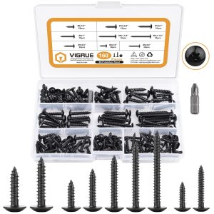 VIGRUE 160Pcs #6#8#10 Truss Head Wood Screw Assortment Kit