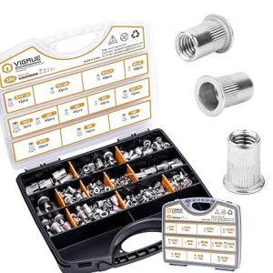 VIGRUE 304 Stainless Steel Sae & Metric Rivet Nuts Kit with Portable Case