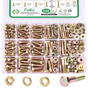 FOLIV 566Pcs Grade 8 Alloy Steel Hexagon Socket Head Cap Bolts And Nuts Set