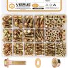 VIGRUE 521Pcs M6 M8 M10 Flange Bolts Assortment Kit,Metric Grade 8.8 Serrated Hexagon