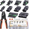 VIGRUE 18-14AWG Ratcheting Waterproof Wire Connector, 1/2/3/4/6 Pin Weatherproof Kit Connector