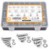 VIGRUE 197Pcs Hex Cap Bolts Flat Washers Nuts Kit,1/4-20 5/16-18 3/8-16 Button Head Cap Screw