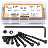 VIGRUE 660Pcs 12.9 Grade Alloy Steel M2 Assorted Screws Set Black,M2 x 4/6/8/10/12/16/20/25/30mm Hex Socket Head