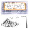 VIGRUE 180Pcs M6 Stainless Bolt Kit Hex Socket Head Full UNC Thread(Size M6x12/16/20/25/30/35/40mm)