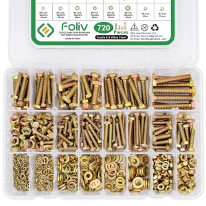 Foliv 720pcs M4 M5 M6 Grade 8.8 Metric Heavy Duty Metric Nuts