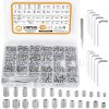 VIGRUE 1105PCS Hex Drive Allen Grub Screws Set Cup-Point 304 Stainless Steel,Size(M3 to M8 and 1/8-40 to 5/16-18)