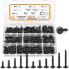 VIGRUE 425Pcs #8#10 Modified Truss Head  Black Self Tapping Screws for Metal Set(Length 1/2" to 1-1/2'')