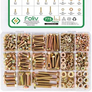 FOLIV 775Pcs Grade 8.8 M6 M8 M10 Heavy Duty Metric Hex Bolts Nuts Washers Set