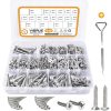 VIGRUE 640Pcs M3/M4/M5/M6 Phillips Drive Wood Screw Kit, 304 Stainless Steel Self Tapping Screws Set (Round Head and Flat Head)