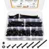Vigrue 175Pcs 1/4-20 Flat Socket Head Screw Furniture Bolts Countersunk Screws Lock Nuts Kit